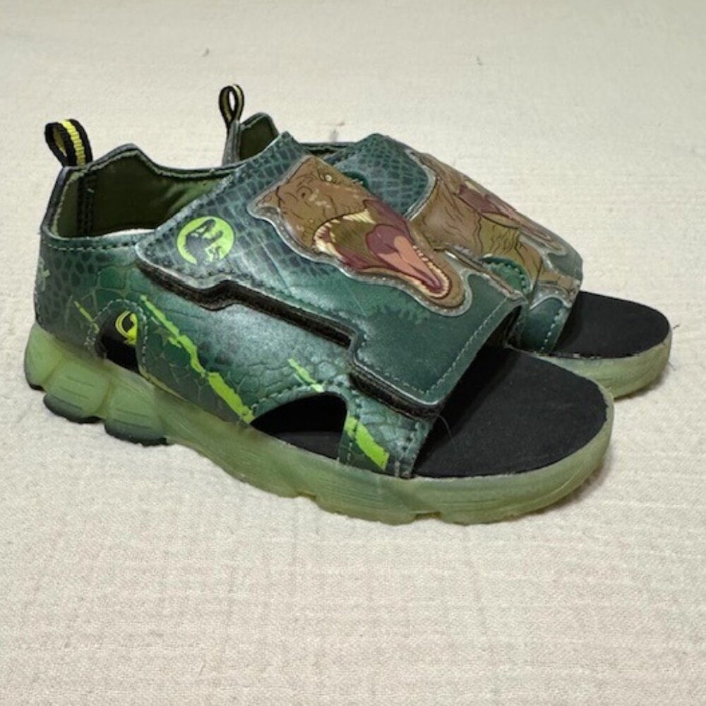Jurassic World T-Rex Toddler Boys Light-Up Green Sandals, Size 10